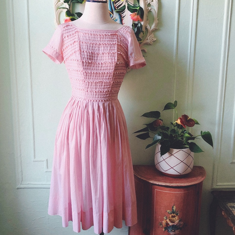 1950s Jerell Jr New York pink dress